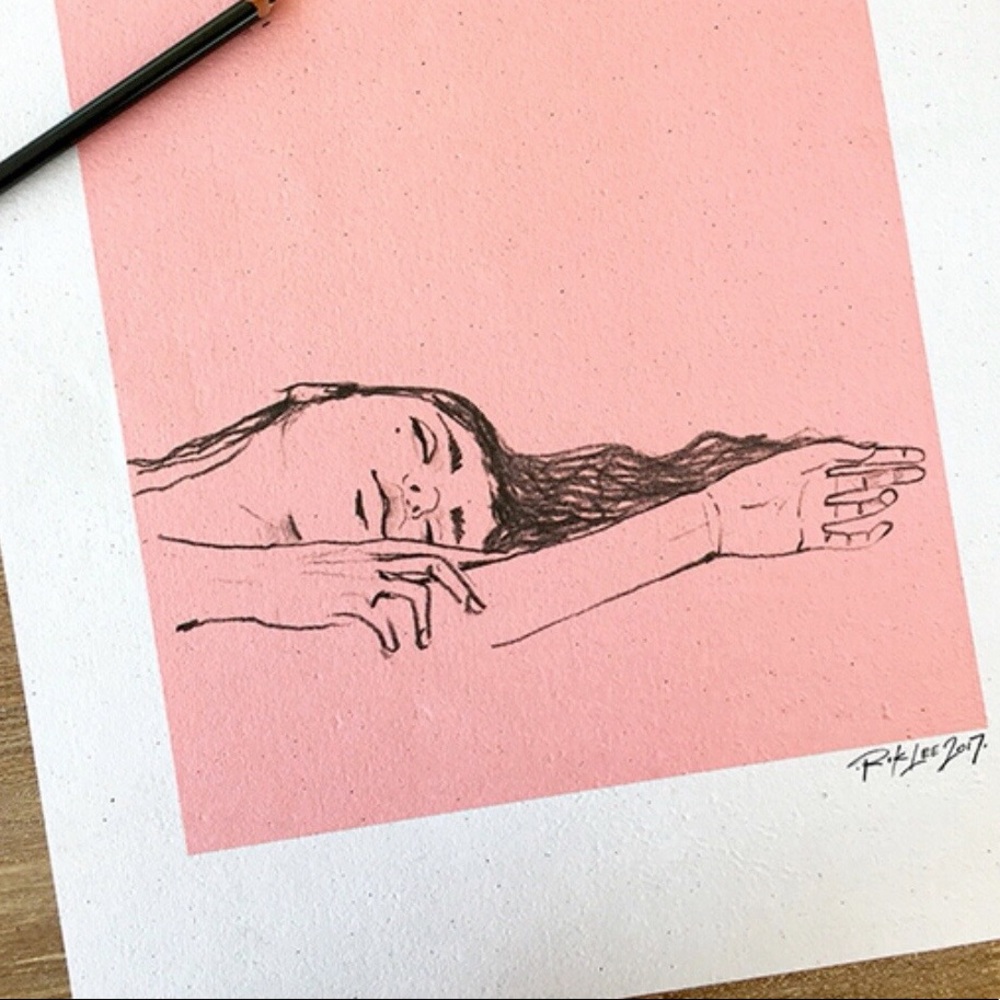 Rik Lee Art Print - Left Handed Studies II (Red Only)